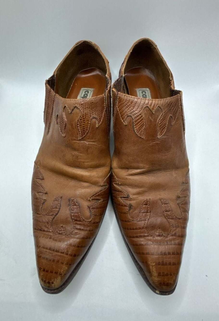 Capezio Women's Brown Leather Western Pointed Toe Ankle Boots Size 9M